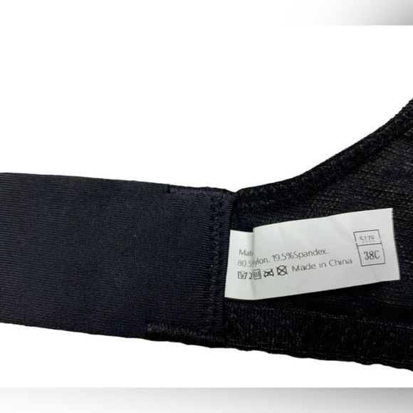 OGET, Black Mesh Bralette, Straps Snap from the Back, Size 38C, NWT - Picture 6 of 7